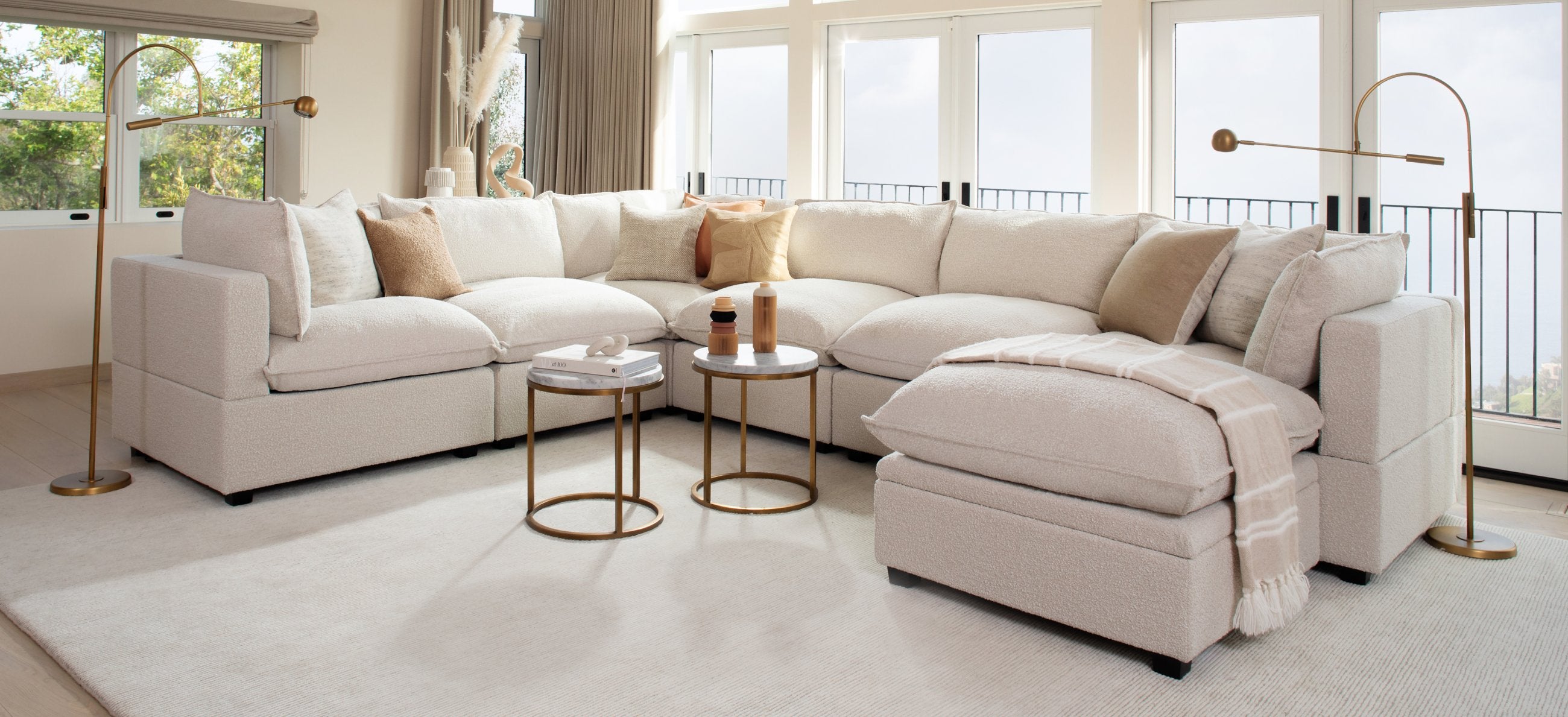 Albany Park Beige neutral Sofa in Stain Resistant Teddy Boucle Fabric