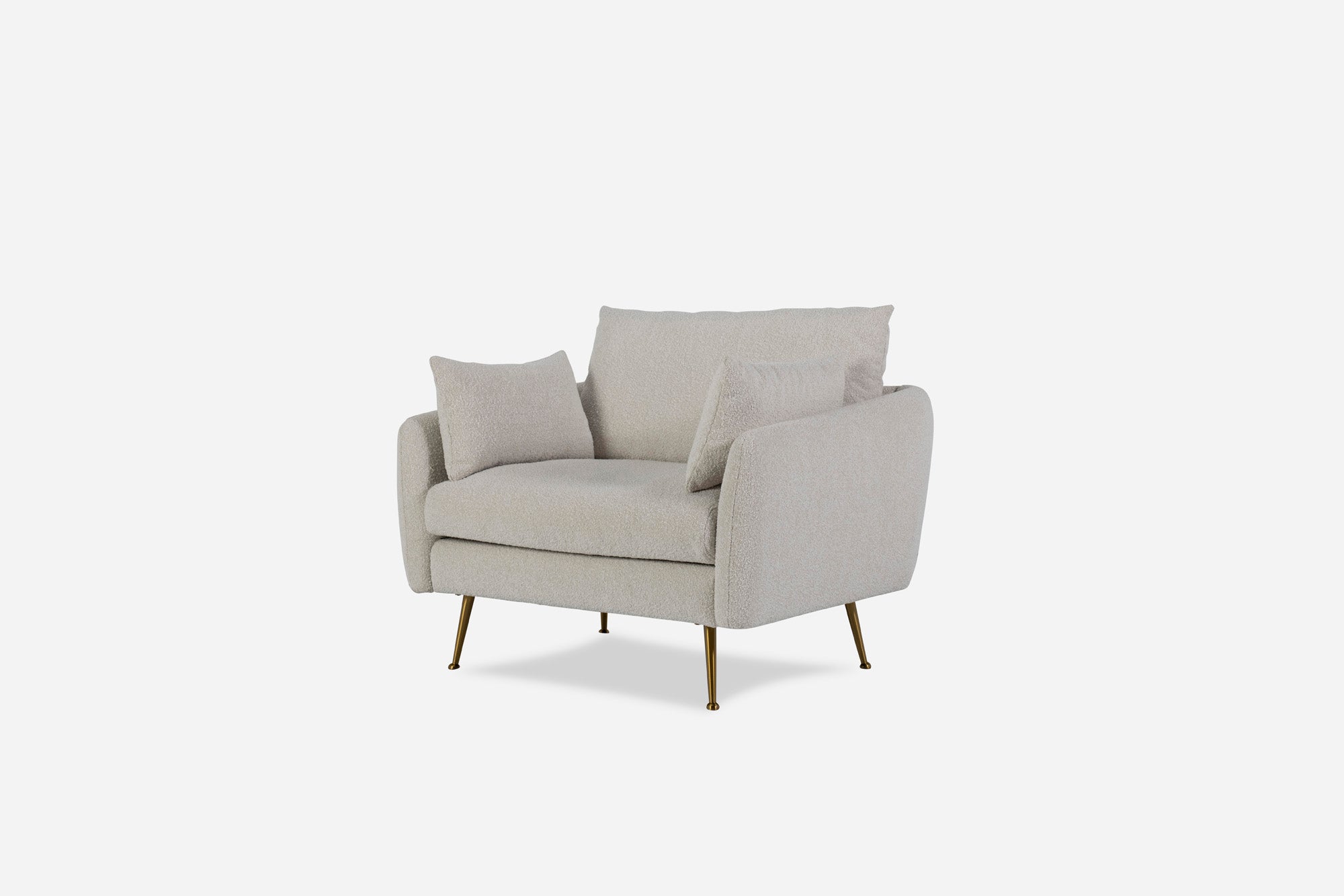 Quartz Bouclé Gold | Park Armchair shown in Quartz Bouclé with gold legs