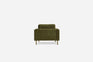 olive velvet gold | Albany Armchair shown in olive velvet with gold legs