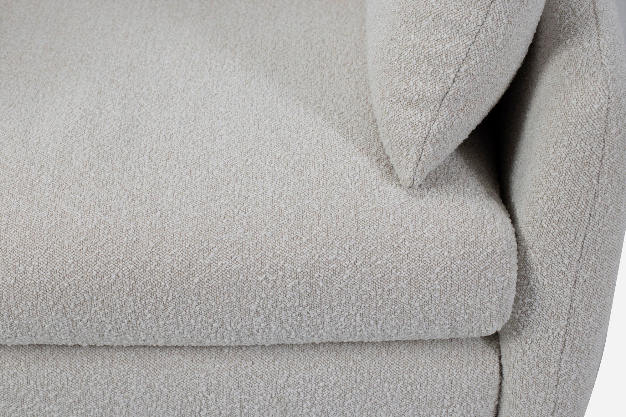 park sectional sofa shown in bouclé with gold legs