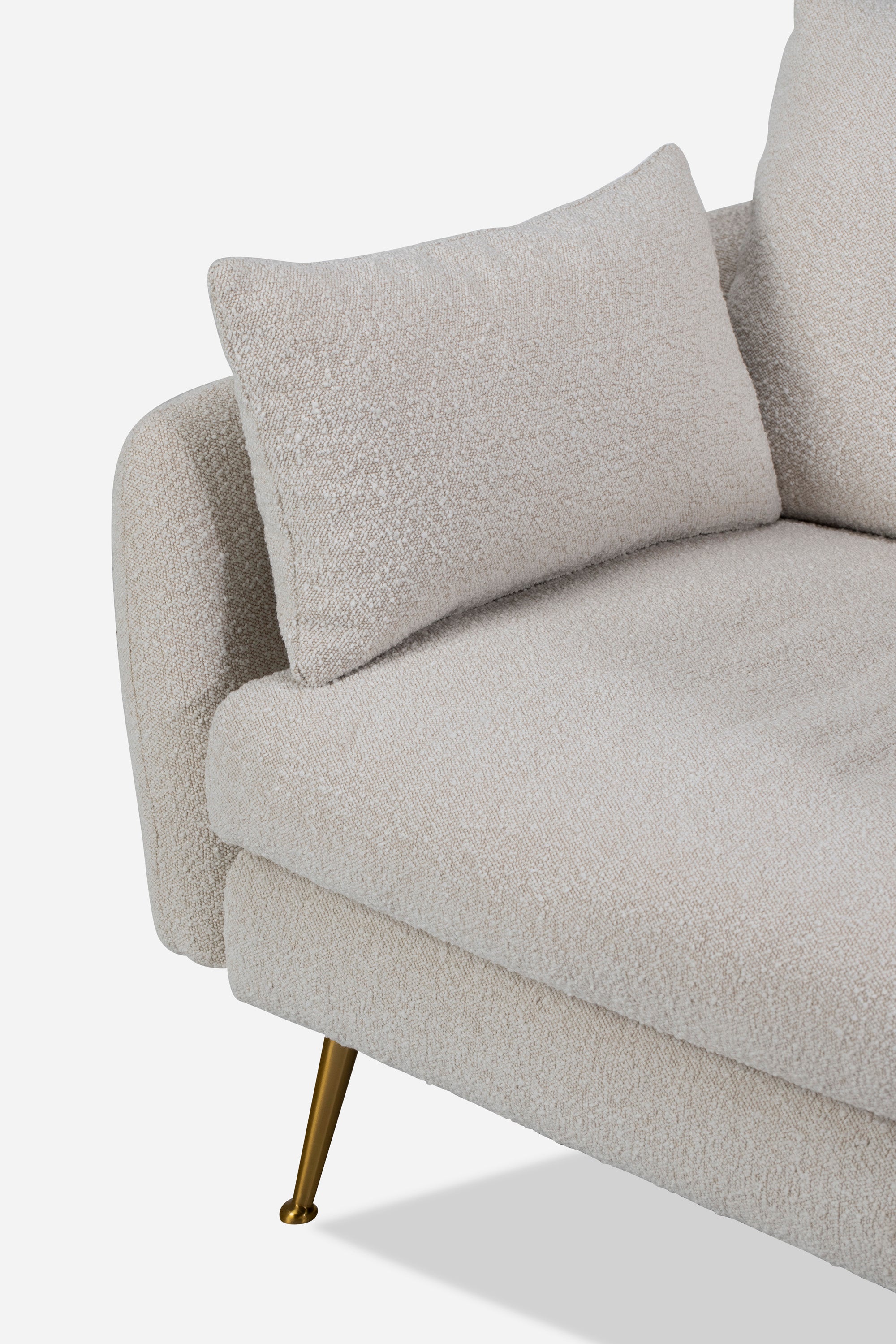 Quartz Bouclé Gold | Park Armchair shown in Quartz Bouclé with gold legs