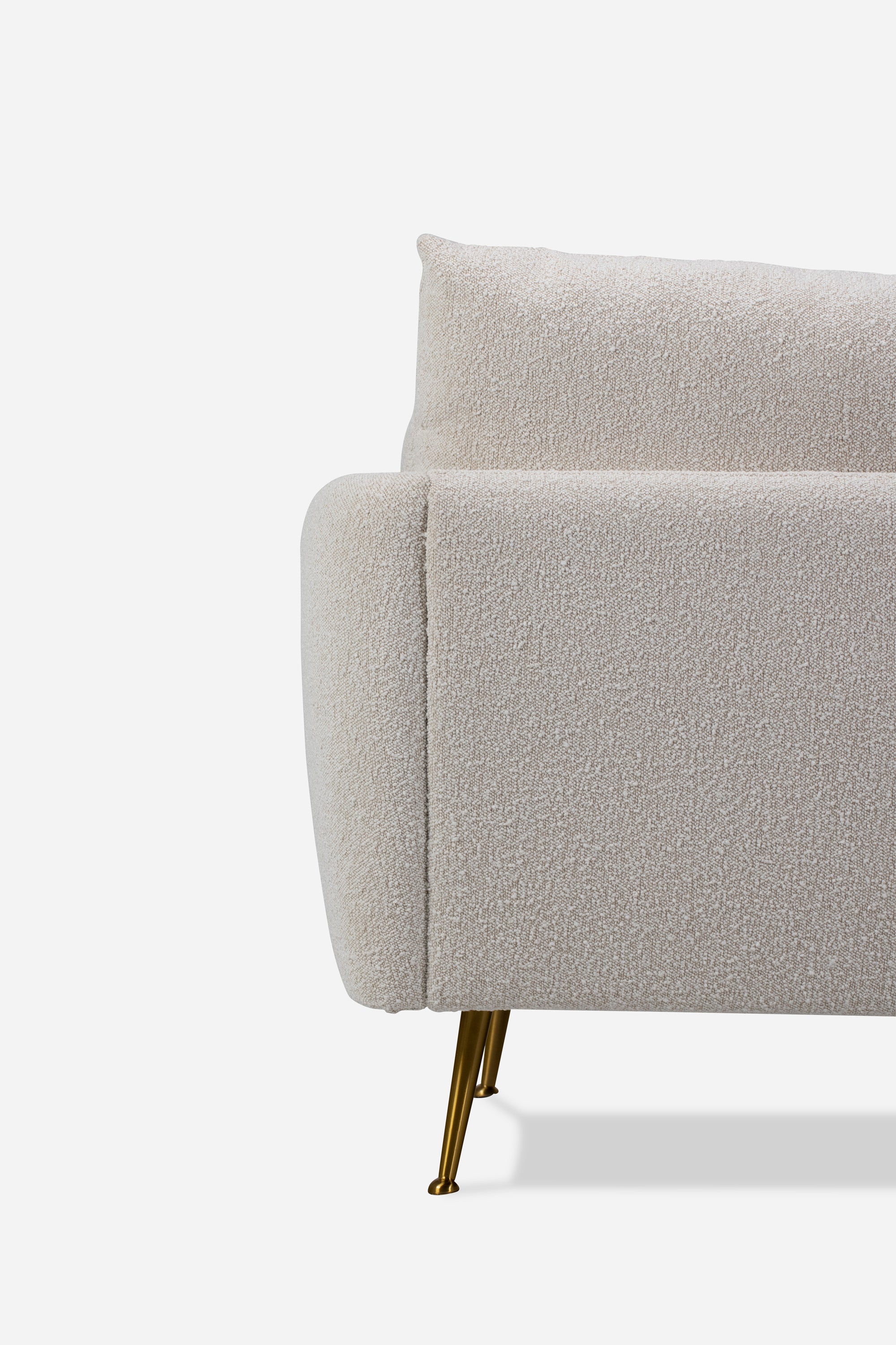 Quartz Bouclé Gold | Park Armchair shown in Quartz Bouclé with gold legs