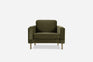 olive velvet gold | Albany Armchair shown in olive velvet with gold legs