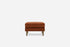 rust velvet gold | Albany Ottoman shown in rust velvet with gold legs