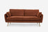 rust velvet gold | Park Sofa shown in rust velvet with gold legs