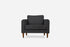 charcoal walnut | Albany Armchair shown in charcoal with walnut legs