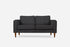 charcoal walnut | Albany Loveseat shown in charcoal with walnut legs