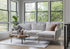 Bouclé gold right facing | Park Sectional Sofa shown in Bouclé with gold legs right facing