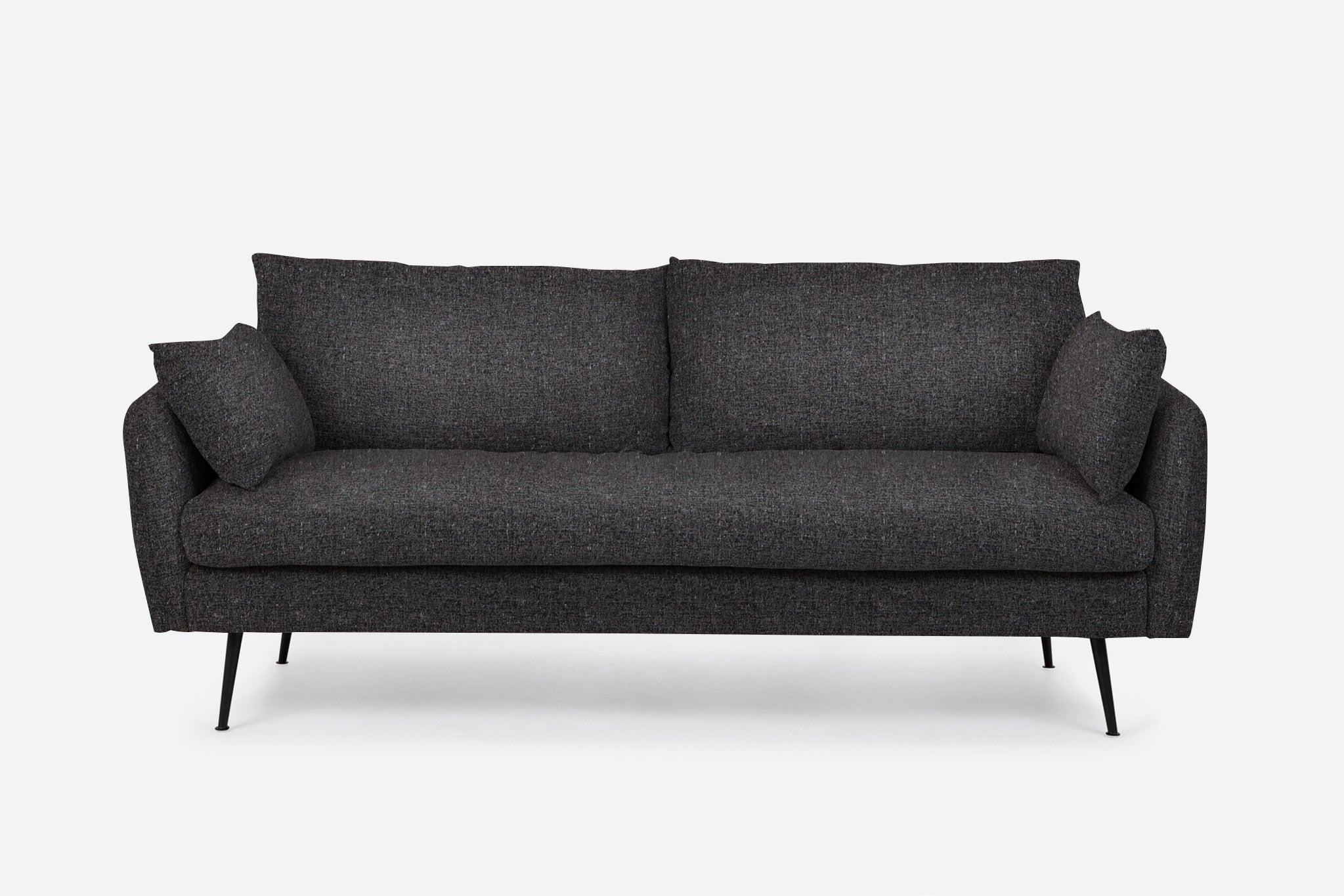 park sofa shown in charcoal with black legs