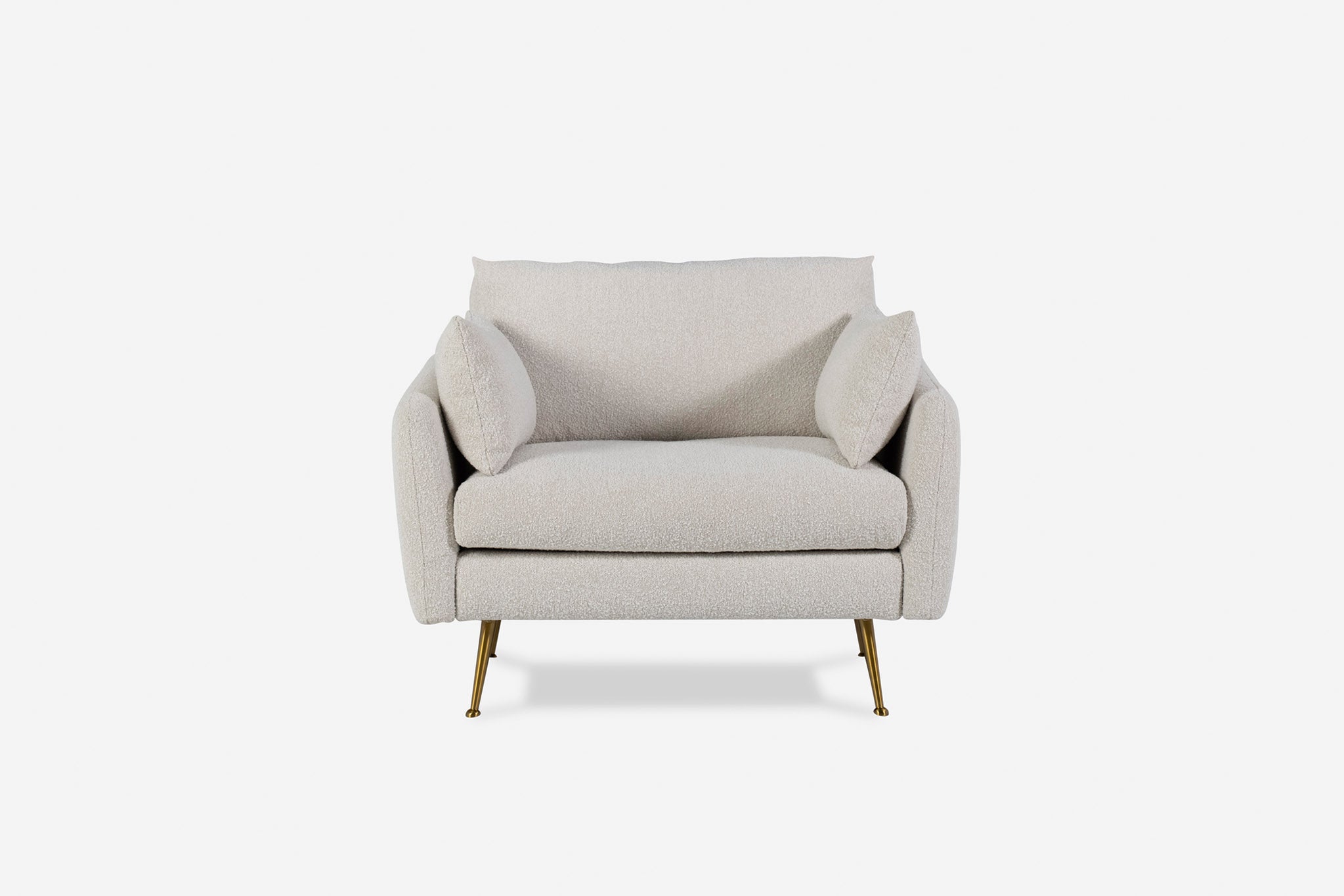 Quartz Bouclé Gold | Park Armchair shown in Quartz Bouclé with gold legs