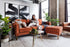 rust velvet gold | Albany Sofa shown in rust velvet with gold legs