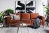 rust velvet walnut | Albany Sofa shown in rust velvet with walnut legs