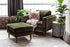 olive velvet walnut | Albany Ottoman shown in olive velvet with walnut legs