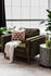 olive velvet walnut | Albany Armchair shown in olive velvet with walnut legs