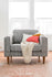 grey fabric walnut | Albany Armchair shown in grey fabric with walnut legs