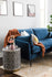 Blue Velvet Black | Park Sofa shown in Blue Velvet with black legs
