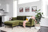Olive Velvet Black | Park Ottoman shown in Olive Velvet with black legs