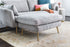 Grey Fabric Gold | Park Sofa shown in Grey Fabric with gold legs