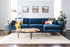 Blue Velvet Gold Right Facing | Park Sectional Sofa shown in Blue Velvet with gold legs Right Facing