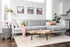 Grey Fabric Gold Right Facing | Park Sectional Sofa shown in Grey Fabric with gold legs Right Facing