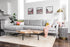 grey fabric black left facing | Park Sectional Sofa shown in grey fabric with black legs left facing