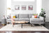 grey fabric right facing black | Park Sectional Sofa shown in grey fabric right facing with black legs
