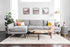 grey fabric black left facing | Park Sectional Sofa shown in grey fabric with black legs left facing