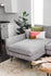 grey fabric black left facing | Park Sectional Sofa shown in grey fabric with black legs left facing