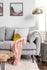 grey fabric black left facing | Park Sectional Sofa shown in grey fabric with black legs left facing
