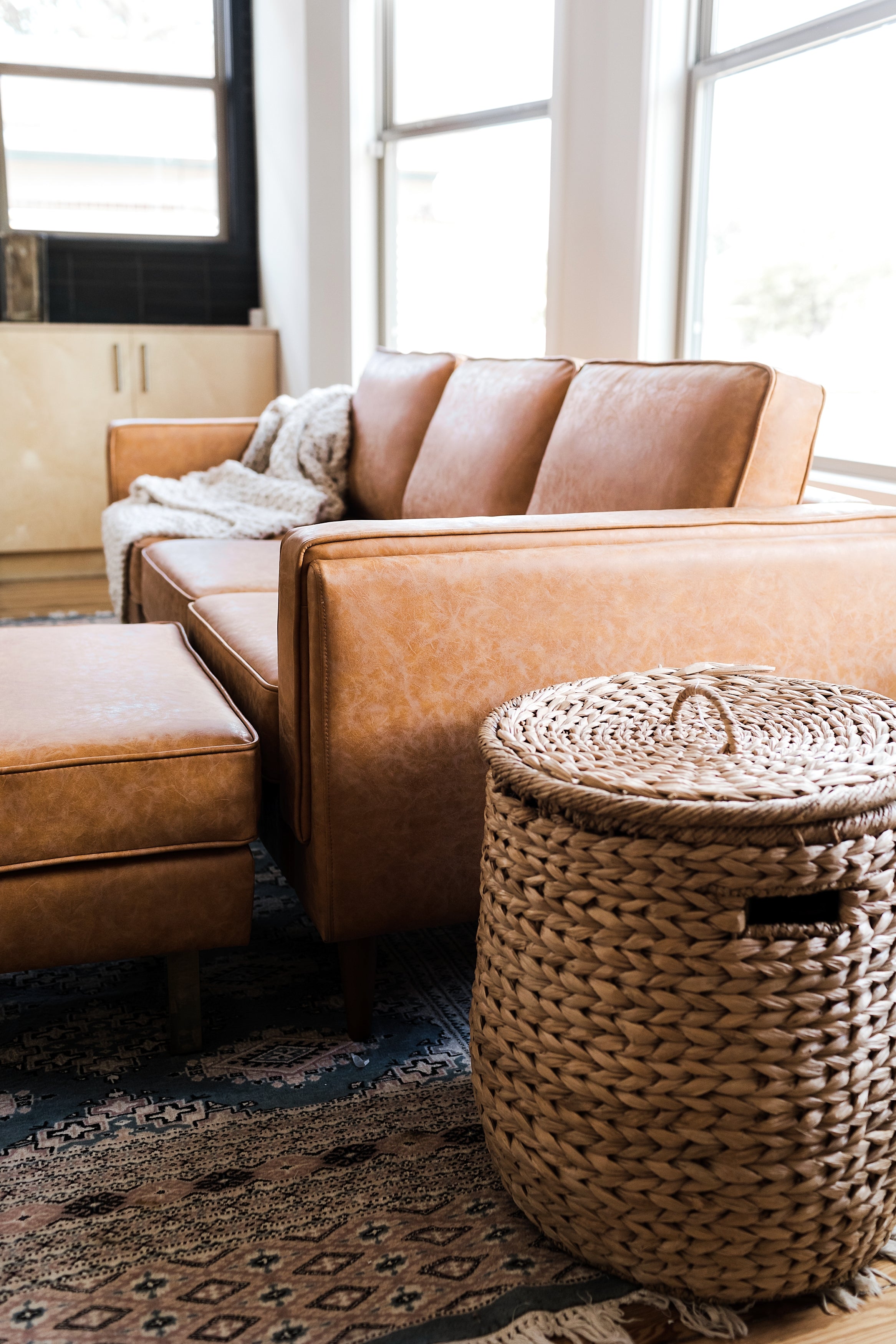 distressed vegan leather gold | Albany Sofa shown in distressed vegan leather with gold legs