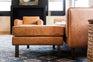 distressed vegan leather gold | Albany Sofa shown in distressed vegan leather with gold legs