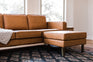 distressed vegan leather gold | Albany Sofa shown in distressed vegan leather with gold legs