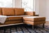 distressed vegan leather gold | Albany Ottoman shown in distressed vegan leather with gold legs