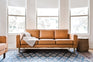 distressed vegan leather gold | Albany Sofa shown in distressed vegan leather with gold legs