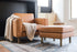 distressed vegan leather gold | Albany Ottoman shown in distressed vegan leather with gold legs