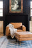 distressed vegan leather gold | Albany Ottoman shown in distressed vegan leather with gold legs