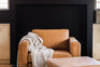 distressed vegan leather gold | Albany Armchair shown in distressed vegan leather with gold legs