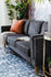 charcoal gold | Albany Sofa shown in charcoal with gold legs