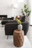 charcoal gold black left facing | Park Sectional Sofa shown in charcoal with gold legs with black legs left facing