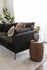 charcoal gold black left facing | Park Sectional Sofa shown in charcoal with gold legs with black legs left facing