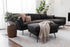 charcoal gold black right facing | Park Sectional Sofa shown in charcoal with gold legs with black legs right facing