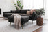 charcoal gold black left facing | Park Sectional Sofa shown in charcoal with gold legs with black legs left facing