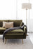 Olive Velvet Gold Right Facing | Park Sectional Sofa shown in Olive Velvet with gold legs Right Facing