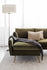 Olive Velvet Gold Left Facing | Park Sectional Sofa shown in Olive Velvet with gold legs Left Facing