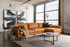 Distressed Vegan Leather Black Right Facing | Park Sectional Sofa shown in Distressed Vegan Leather with black legs Right Facing