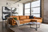 Distressed Vegan Leather Gold Right Facing | Park Sectional Sofa shown in Distressed Vegan Leather with gold legs Right Facing