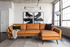 Distressed Vegan Leather Black Right Facing | Park Sectional Sofa shown in Distressed Vegan Leather with black legs Right Facing