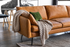 Distressed Vegan Leather Black Right Facing | Park Sectional Sofa shown in Distressed Vegan Leather with black legs Right Facing