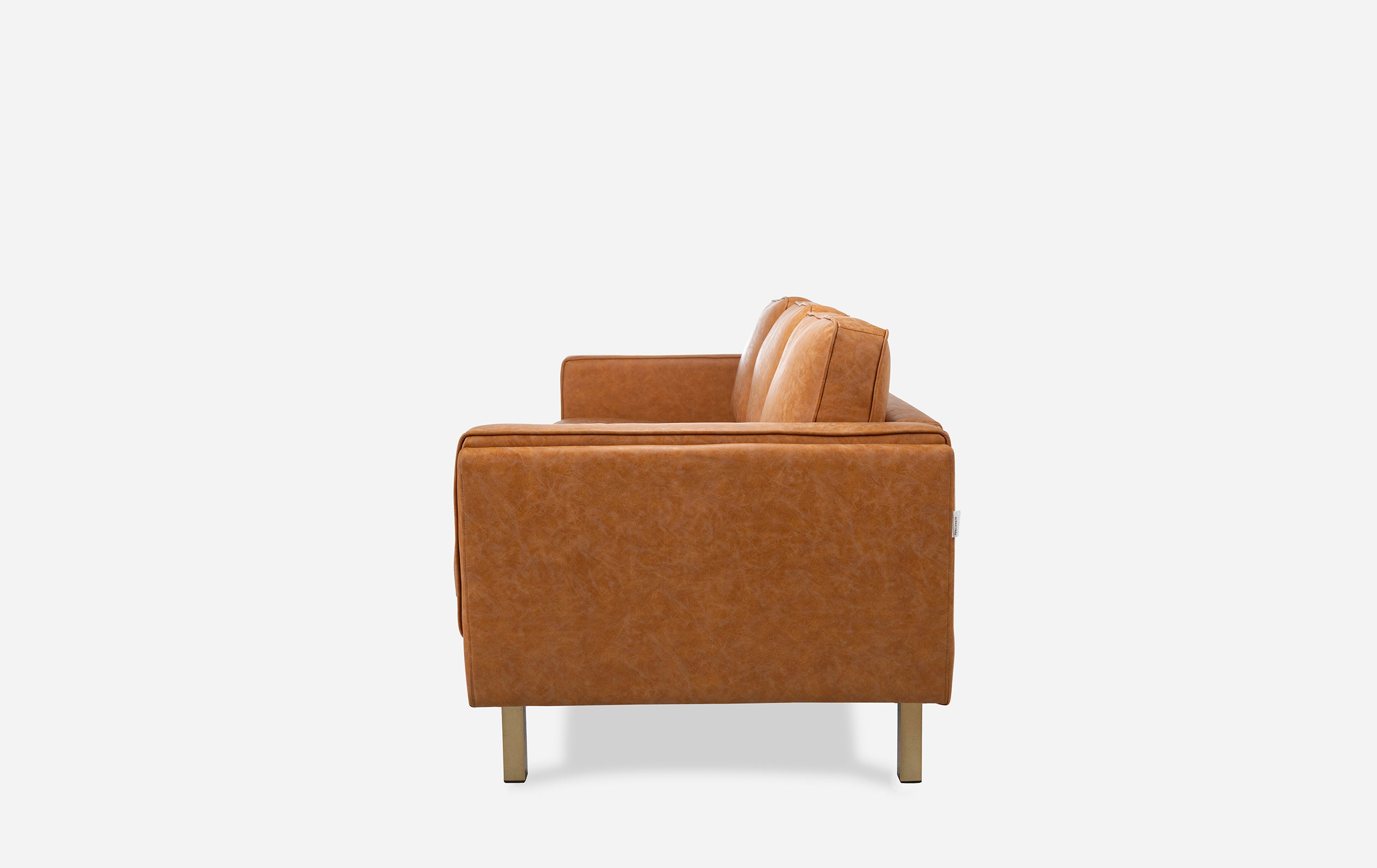 distressed vegan leather gold | Albany Sofa shown in distressed vegan leather with gold legs
