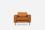 distressed vegan leather gold | Albany Armchair shown in distressed vegan leather with gold legs